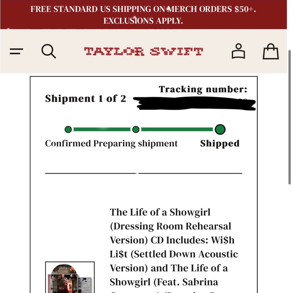 Taylor Swift CD - Black and Red